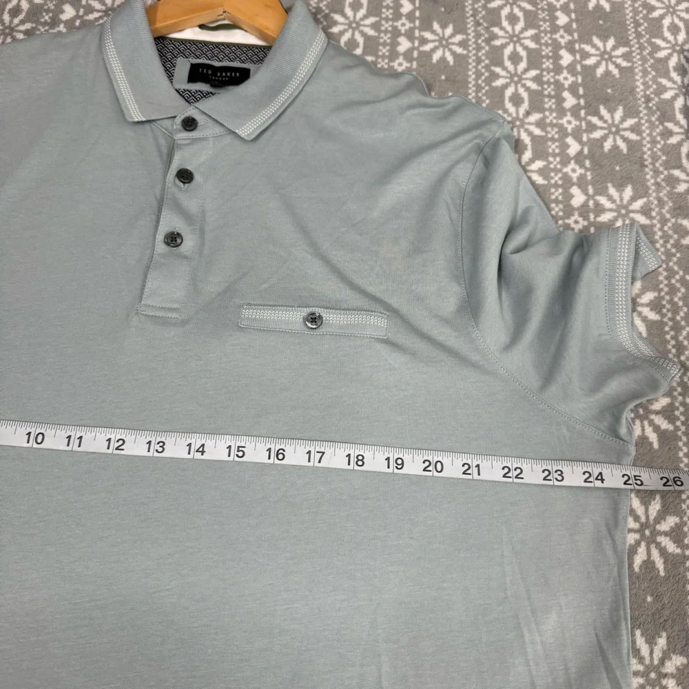 Ted Baker Men's Tortilla Tipped Polo‎ Pale Blue XXL Short Sleeves Preppy Casual